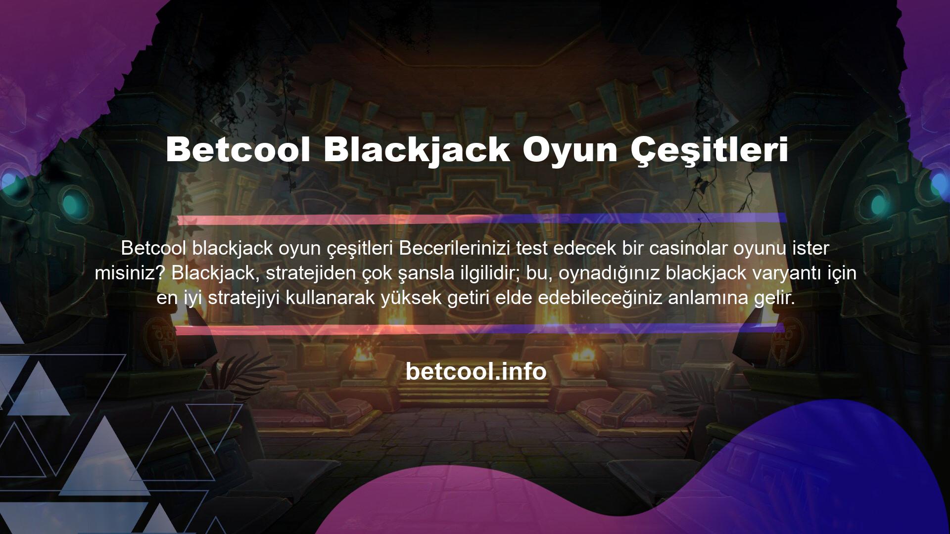 Betcool Blackjack Oyun Çeşitleri